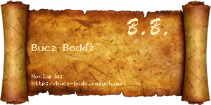 Bucz Bodó névjegykártya